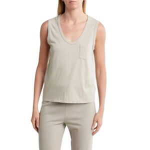 California-casual, off-duty luxury, James Perse V-Neck Sleeveless Top Sz Small/3